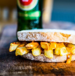Chip Butty with harissa mayo