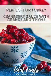 Delicious and easy cranberry sauce with orange sauce recipe. Makes use of herbs and sherry, it is perfect to complement turkey.