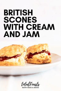 British scones with clotted cream and jam