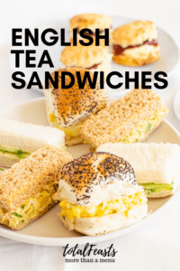 Afternoon tea sandwiches on a white plate