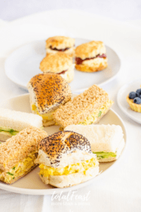 English tea sandwiches on white plate