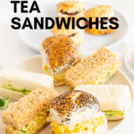 English tea sandwiches on a white plate