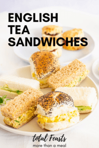English tea sandwiches on a white plate