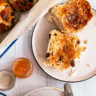 Traditional Hot Cross Buns toasted