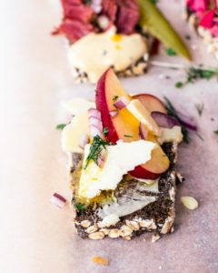 apple and cheddar open-faced sandwiches