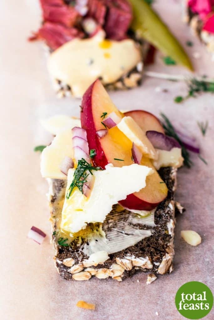 apple and cheddar open-faced sandwiches